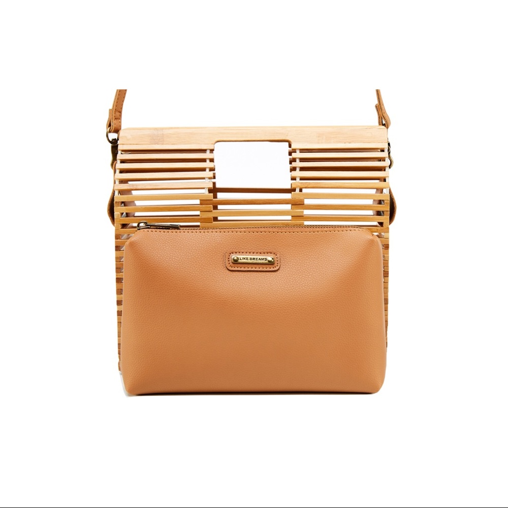 LARGE SQUARE 2 IN 1 BAMBOO SATCHEL - Picture 6 of 7